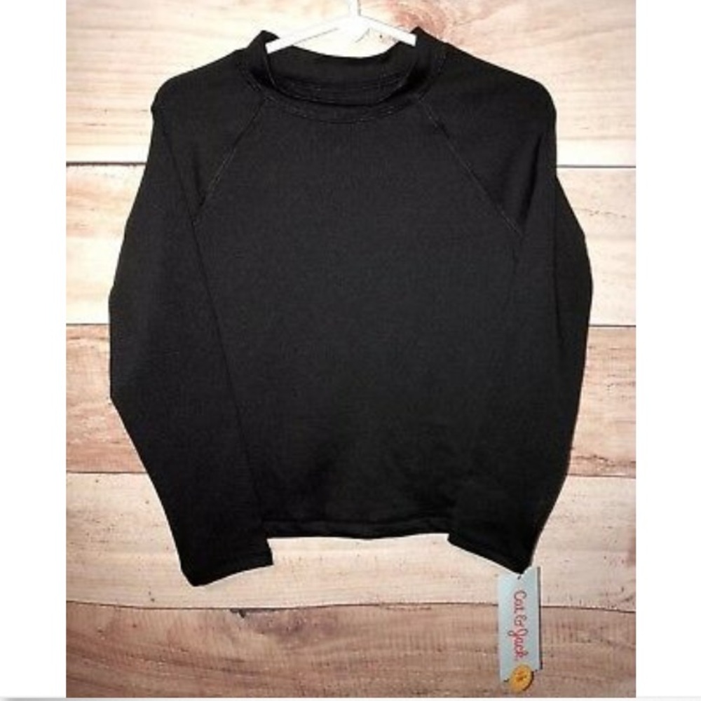Cat & Jack Boys Black Shirt Sz XS (4/5) UPF 50+